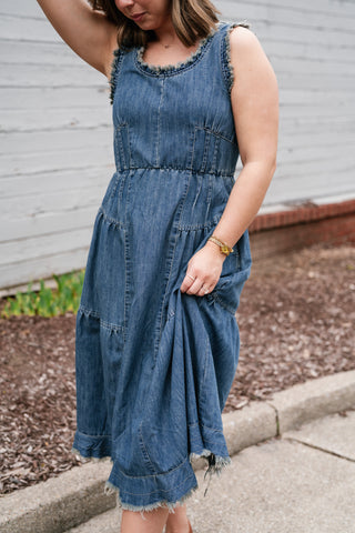 Blue Note Tiered Denim Dress