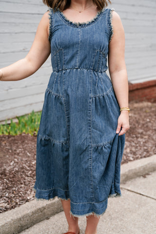 Blue Note Tiered Denim Dress