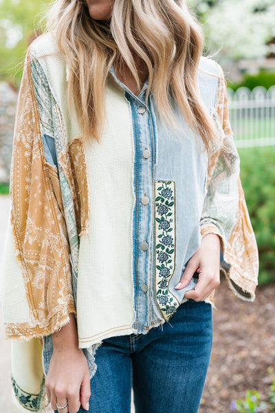 Lola Patchwork Button Up Jacket