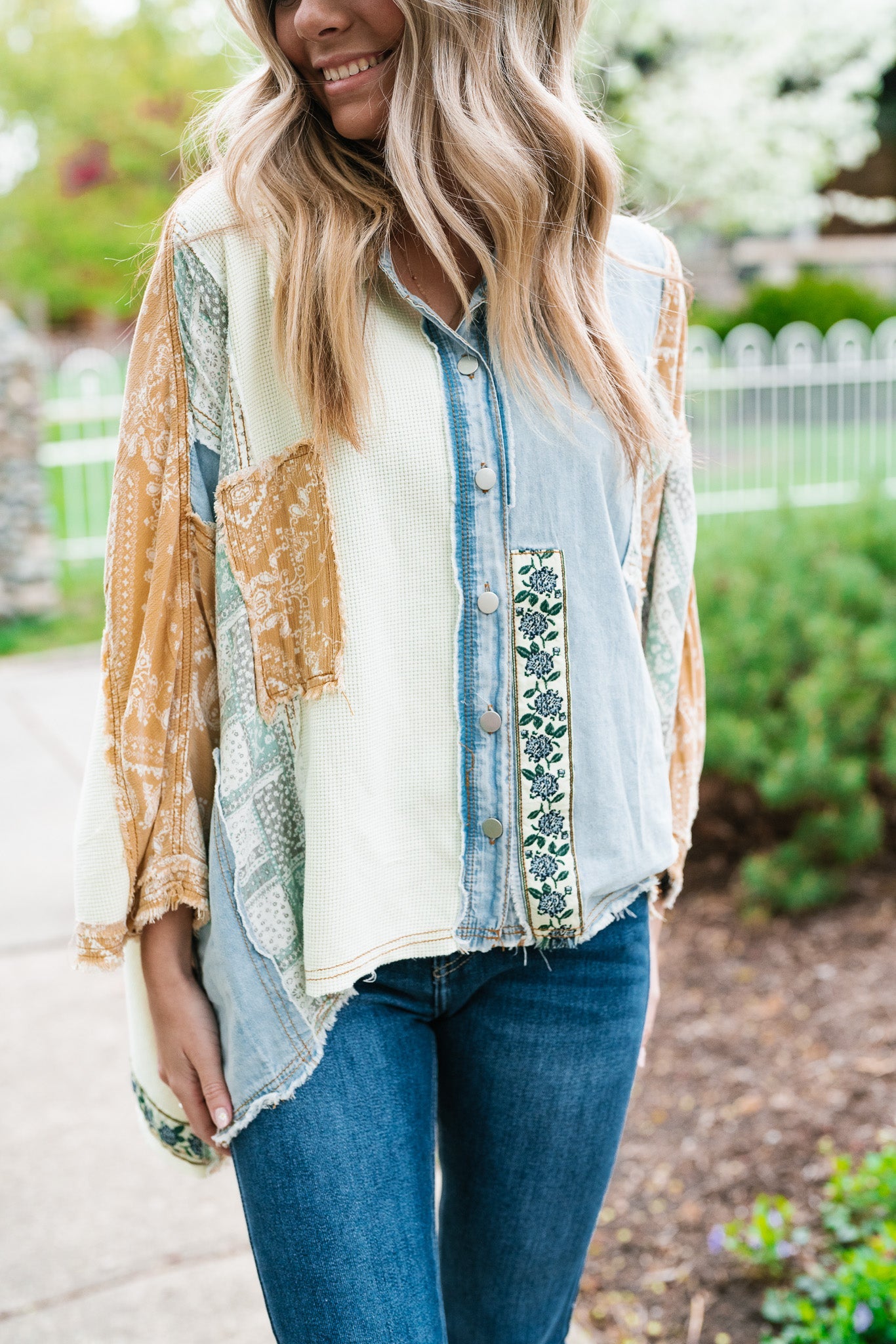 Lola Patchwork Button Up Jacket