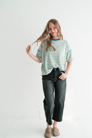 Daybreak Striped Top - Sage