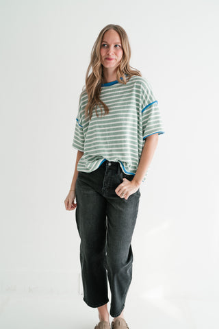 Daybreak Striped Top - Sage