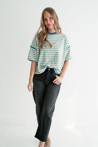 Daybreak Striped Top - Sage