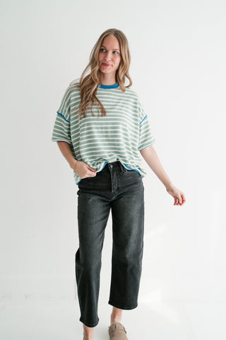 Daybreak Striped Top - Sage