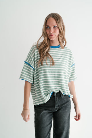Daybreak Striped Top - Sage