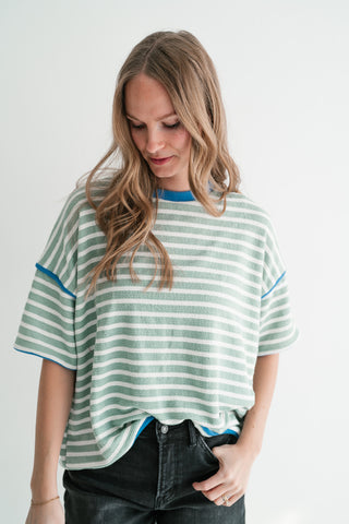 Daybreak Striped Top - Sage
