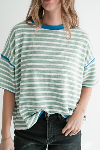 Daybreak Striped Top - Sage