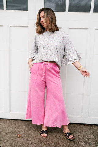 Floral Drift Ruffle Sleeve Top