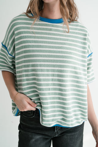 Daybreak Striped Top - Sage