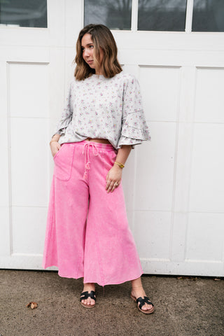 Floral Drift Ruffle Sleeve Top