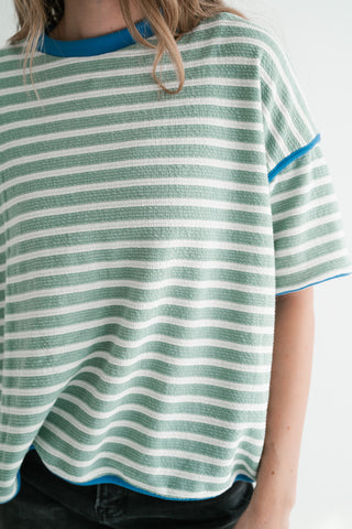 Daybreak Striped Top - Sage
