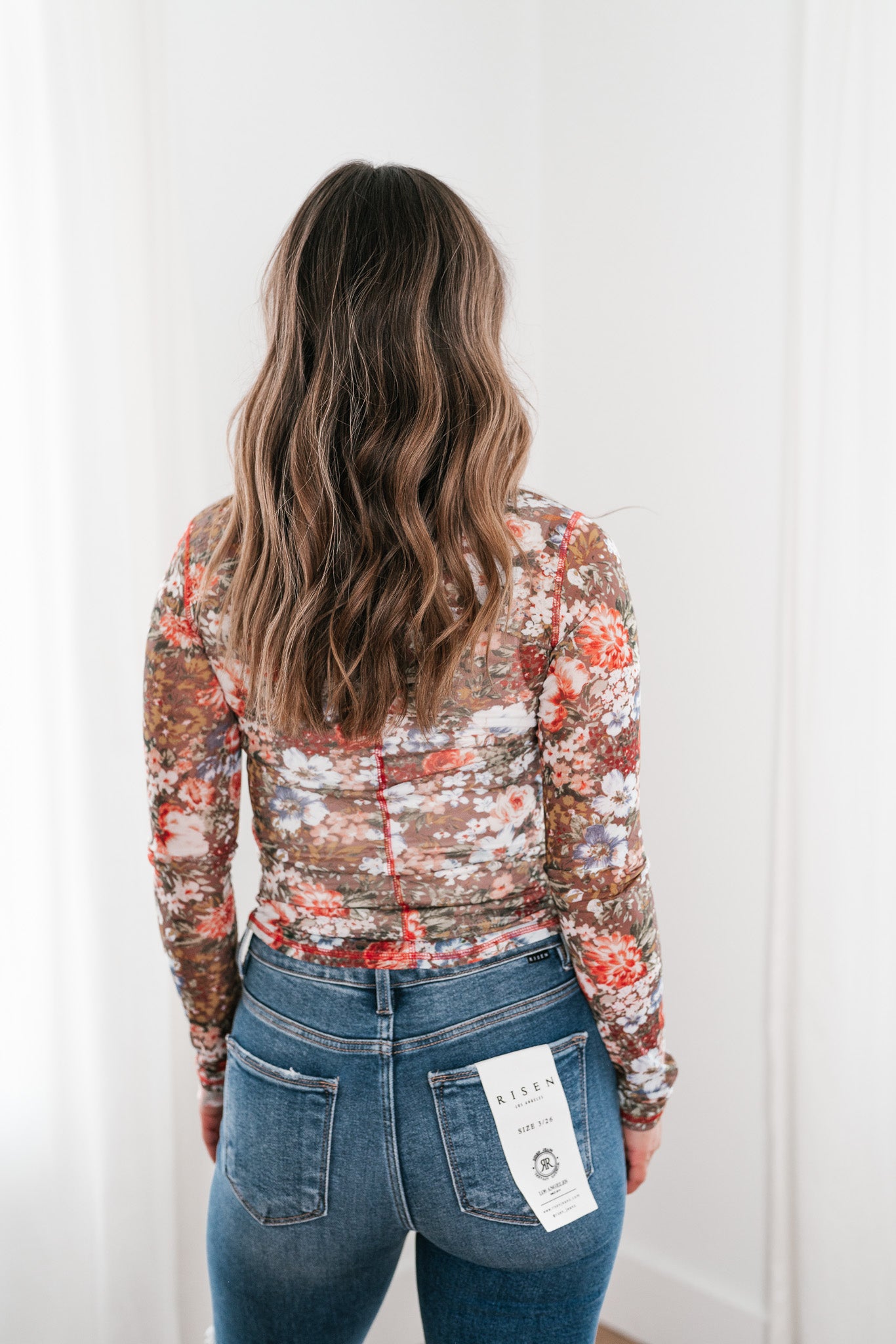 Wildflower Floral Long Sleeve Mesh Top