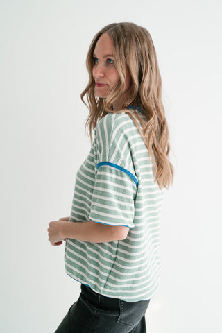 Daybreak Striped Top - Sage