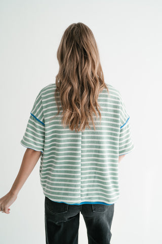 Daybreak Striped Top - Sage