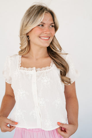 Blooming Grace Embroidered Top