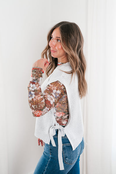 Tied In Love Knit Sweater Vest