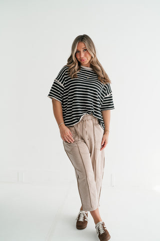 Daybreak Striped Top - Black