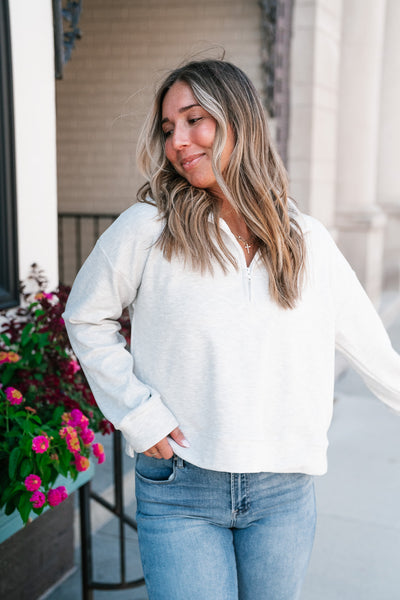 Be Right Back Half-Zip Crop Pullover