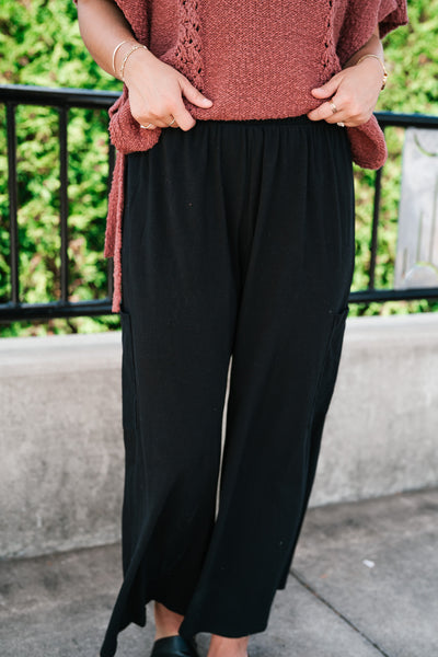 Midnight Wide Leg Side Pocket Pants