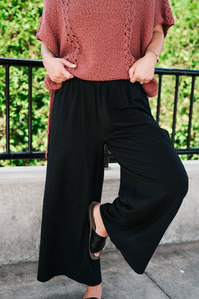 Midnight Wide Leg Side Pocket Pants