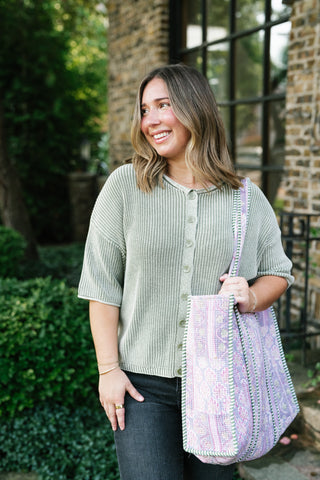 Better Days Knit Cardigan - Light Sage