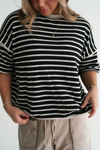 Daybreak Striped Top - Black