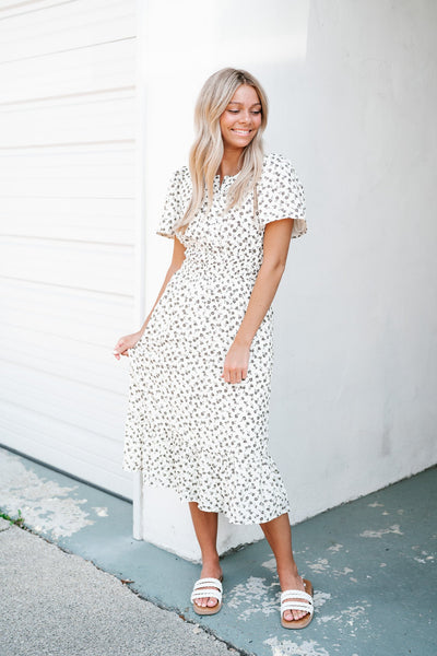 Dainty Floral Whimsical Midi Dress