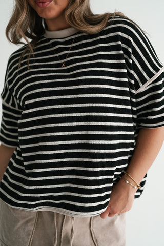 Daybreak Striped Top - Black
