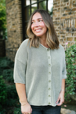 Better Days Knit Cardigan - Light Sage
