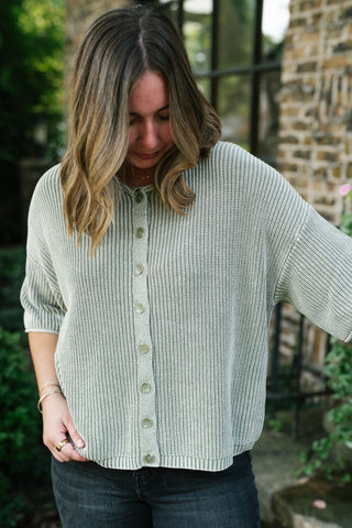 Better Days Knit Cardigan - Light Sage