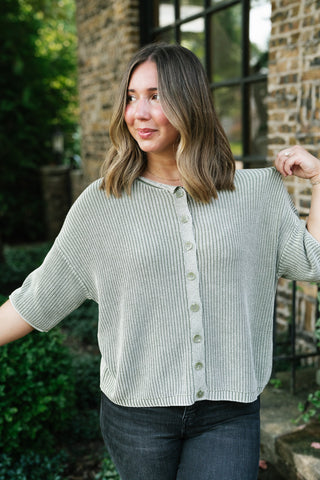 Better Days Knit Cardigan - Light Sage