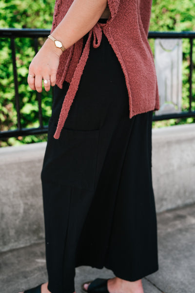 Midnight Wide Leg Side Pocket Pants