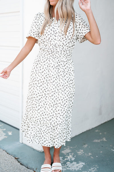 Dainty Floral Whimsical Midi Dress
