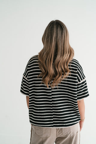 Daybreak Striped Top - Black
