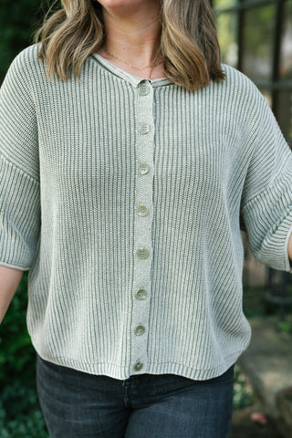 Better Days Knit Cardigan - Light Sage