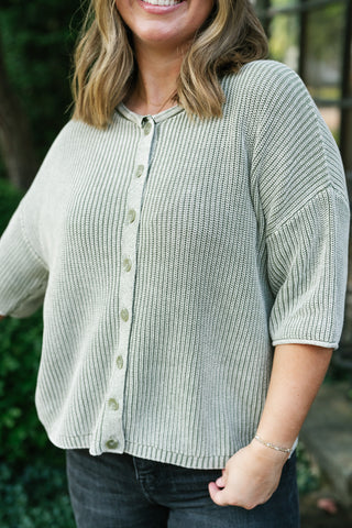 Better Days Knit Cardigan - Light Sage