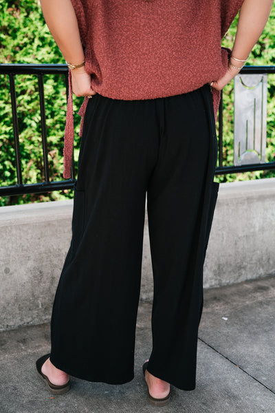 Midnight Wide Leg Side Pocket Pants