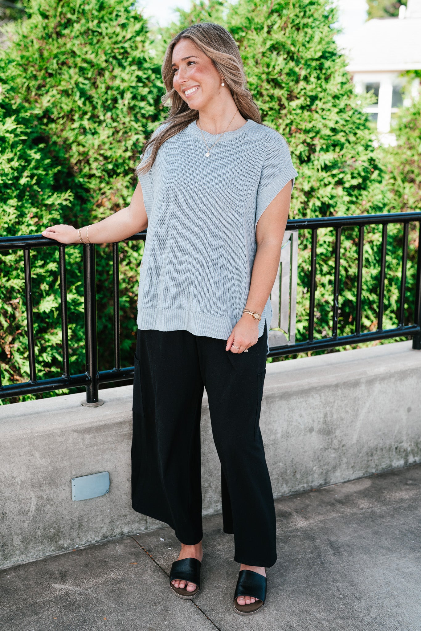 Seaside Escape Button Sweater Top