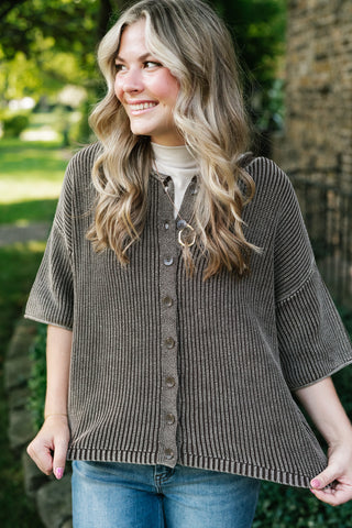 Better Days Knit Cardigan - Brown