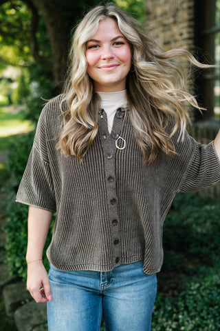 Better Days Knit Cardigan - Brown