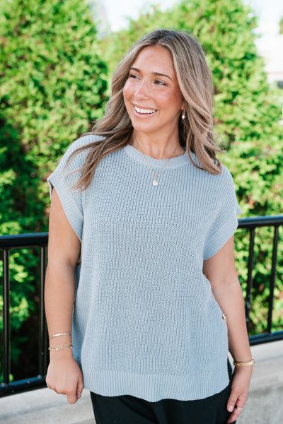 Seaside Escape Button Sweater Top