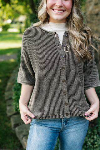 Better Days Knit Cardigan - Brown