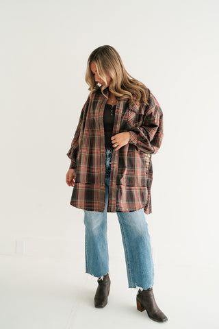 Hearthstone Oversized Distressed Plaid Shacket
