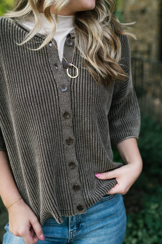 Better Days Knit Cardigan - Brown
