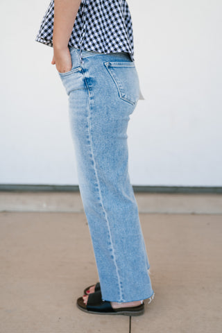 Risen Aria Mid Rise Straight Leg Jean
