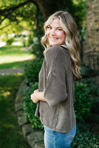 Better Days Knit Cardigan - Brown