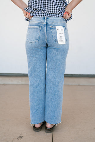 Risen Aria Mid Rise Straight Leg Jean