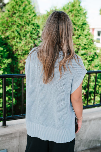 Seaside Escape Button Sweater Top