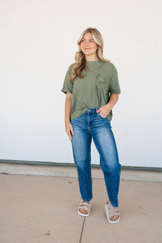 Simple Matter Pocket Front Tee - Olive