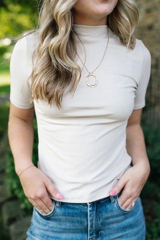 Keep It Simple Mock Neck Top